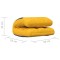 Scaun de podea pliabil, galben mustar, material textil - 9