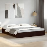 Cumpara ieftin Cadru de pat, negru, 160x200 cm, lemn prelucrat și metal