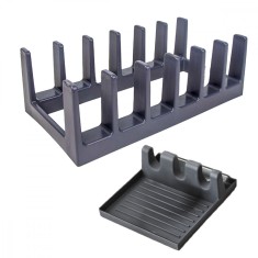 Set de Organizator Farfurii, Tigai, Capace + Suport practic pentru Linguri si Capace