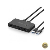 Hub USB UGREEN US216 Two Sharing Switch Box 4 x USB-A 3.0 Negru