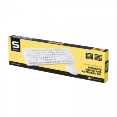 Kit tastatura + mouse serioux retro light 9910wh wireless 2.4ghz us layout multimedia mouse optic foto