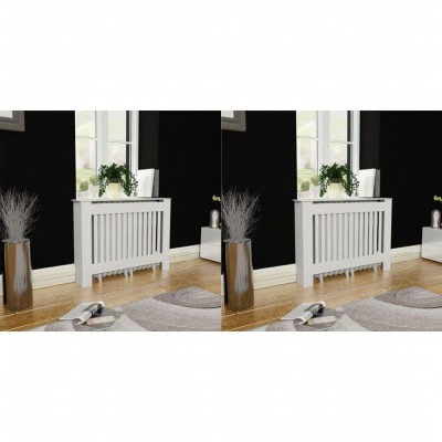 Gossi masca de calorifer, 2 buc., alb, 112 cm, mdf foto