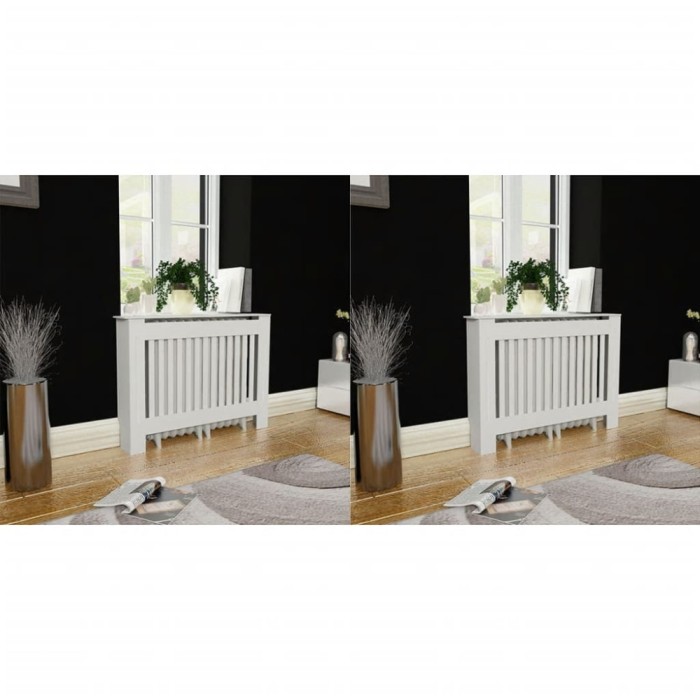 Gossi masca de calorifer, 2 buc., alb, 112 cm, mdf