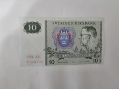 Suedia 10 Kronor 1981 Noua
