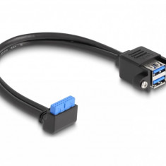 Cablu USB 3.2 pin header la 2 x USB-A M-M 0.5m, Delock 83007