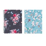 Caiet A5 cu spirala, 100 file, patratele, diverse motive Ladylike