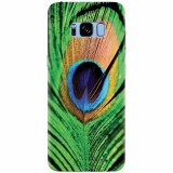 Husa silicon pentru Samsung S8 Plus, Peacock Feather Green Blue