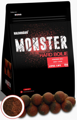 Haldorado - Boilies-uri Monster Hard Boilie 24+, 700g, 24mm - Ficat condimentat foto