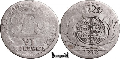 1810, 6 Kreuzer - Frederic I - Regatul W&amp;uuml;rttemberg foto