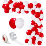 Set Baloane Arcada 150 Buc Rosu Alb - Decoratiuni Evenimente, Nunta, Botez, Aniversare - Kit Complet Aranjament Baloane