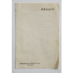 RESTAURANT ENESCO et CO. BUCAREST , MENIU , REVELION 1988