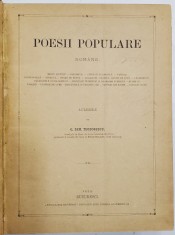 POESII POPULARE ROMANE de G. DEM. TEODORESCU , 1885 foto