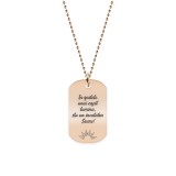 Discipulus - Colier personalizat dog tag invatator din argint 925 placat cu aur roz