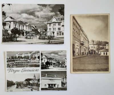 Lot 3 Carti Postale RPR Targu Secuiesc - Anii 1960, Circulate (VEZI DESCRIEREA) foto