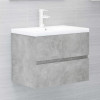 VidaXL Dulap cu chiuvetă &icirc;ncorporată, gri beton, PAL