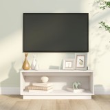 VidaXL Comodă TV, alb, 90x35x35 cm, lemn masiv de pin