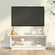 Comoda TV, alb, 90x35x35 cm, lemn masiv de pin GartenMobel Dekor