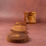 Set suport pahare Venetia din lemn de măslin 6 buc