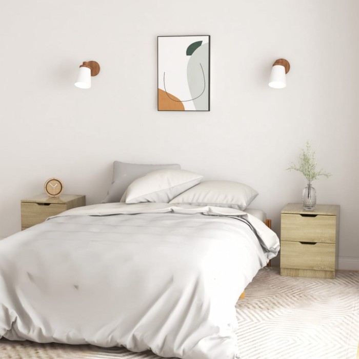 vidaXL Noptiere, 2 buc., stejar fumuriu, 40x40x50 cm, lemn prelucrat 326730