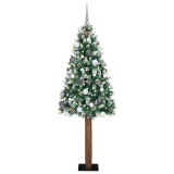 VidaXL Brad de Crăciun Slim LED-uri și Set de Bile Verde 210 cm PVC
