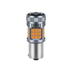 Bec LED Semnal P21W / BA15S / 1156, DRL Lumini de Zi, 30W, 2800LM, Culoare Portocaliu, 36 SMD 3030, Ventilator Integrat, Canbus Integrat, fara eroare