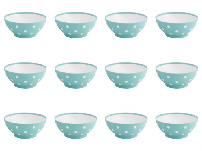 Set boluri, 12 piese, 750 ml, Plastic, Verde deschis