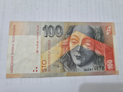bancnota slovacia 100 k 1993 foto