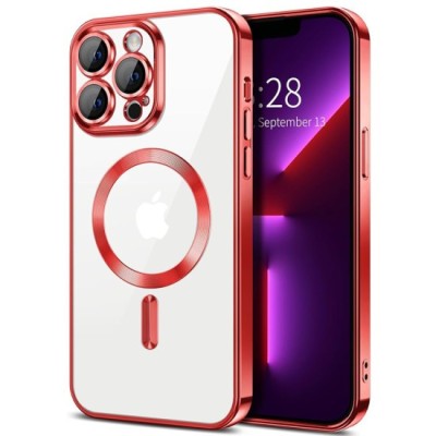 Husa pentru iPhone 13 Pro Max - Techsuit Luxury Crystal MagSafe - Red foto