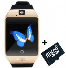 Smartwatch cu telefon iUni Apro U16, Camera, BT, 1.5 inch, Auriu + Card MicroSD 4GB Cadou foto