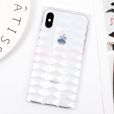 Toc TPU Square 3D Diamond Apple iPhone X / XS CLEAR foto