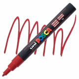 Marker Uni Posca 0.9-1.3Mm PC-3M Rosu Inchis Uk, UNIBALL