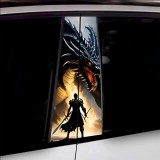 Set 2 stickere decorative pentru stalpii usilor, print autoadeziv de inalta