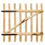 Cumpara ieftin Poarta de gard din lemn de alun 100 x 100 cm