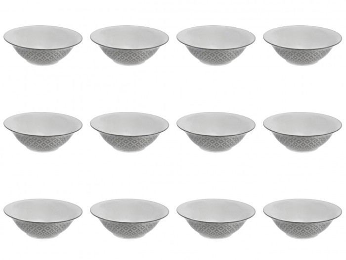 Set boluri, 12 piese, 1.65 L, Portelan, Alb model