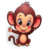 Figurină Maimuțică Adorabilă pentru Decor Botez 40 CM