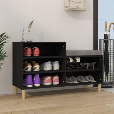 vidaXL Pantofar, negru, 102x36x60 cm, lemn compozit foto
