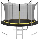 Trambulina Black, cu scara si plasa de protectie interioara, 245 cm, 120kg Household NewTrend