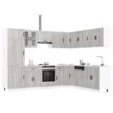 VidaXL Set de dulapuri de bucătărie 14 piese &bdquo;Porto&rdquo; lemn Sonoma gri