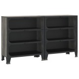 Cumpara ieftin Dulapuri de depozitare, 2 buc., gri, 72x36x82 cm, metal/MDF