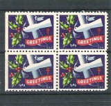 USA, Cinderella 1949 Christmas x 4, MNH, imperf. left L.075, Nestampilat