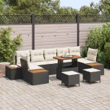 Cumpara ieftin Set de canapele pentru grădină 10 pcs Negru Rattan poli