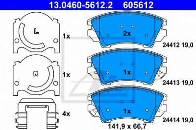 Set placute frana,frana disc OPEL ASTRA J (2009 - 2016) ATE 13.0460-5612.2 foto