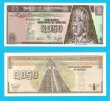Guatemala (p#72a) 1/2 Quetzal 1989 UNC 'Tecun Uman' serie: A4223640A; (ROG CITITI DETALIILE!)