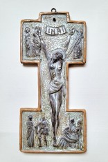 Crucifix din ceramica - interpretare artistica, sfarsitul anilor &#039;80