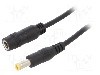 Cablu alimentare DC, DC 5,5/2,1 mufa, DC 5,5/2,1 soclu, negru, 1,5m, SUNNY - ECJ15R2155STP2155S