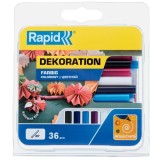 Rapid 5001377 - Baghete silicon multicolore 7x90 mm 36 bucati BGX7 EG Point G1010 Hobby 7
