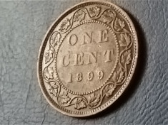 One 1 cent 1899 Canada [aUNC], T=2.400.000 + Lot 100 monede DIFERITE 1894 - 1958 foto