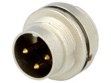 Conector M16 Soclu Tată Lipire 3 PIN 5A 250V IP68, Lumberg