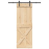 vidaXL Ușă glisantă cu set de feronerie 80x210 cm, lemn masiv de pin