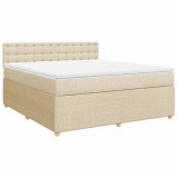 Cumpara ieftin Pat continental cu saltea, crem, 180x200 cm, textil